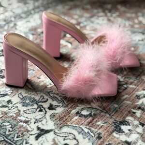 90’s Pink Feathered Women's Heels